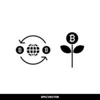 Bitcoin icon payment symbol sign. Cryptocurrency logos. simple vector. vector