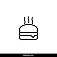 plantilla de logotipo de ilustración de vector de icono de hamburguesa