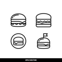 plantilla de logotipo de ilustración de vector de icono de hamburguesa