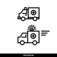 Ambulance icon on white background. vector