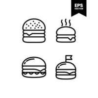 plantilla de logotipo de ilustración de vector de icono de hamburguesa