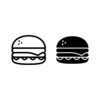 plantilla de logotipo de ilustración de vector de icono de hamburguesa