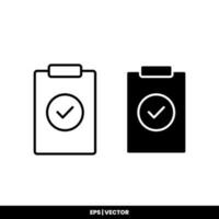 Vector icon clipboard. Task line icon symbol vector illustration