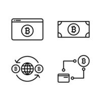 bitcoin icono pago símbolo signo. criptomoneda logotipos sencillo vector. vector