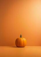 orange pumpkin on orange background, generative ai. photo