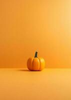 orange pumpkin on orange background, generative ai. photo