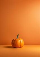 orange pumpkin on orange background, . photo