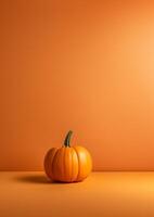 orange pumpkin on orange background, generative ai. photo