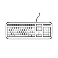 Computer keyboard. Hand drawn vector illustration isolated on white background