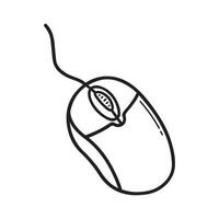 Computer mouse doodle. Hand drawn vector illustration isolated on white background