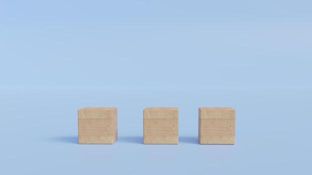 Blank square brown color block for text tag.3D rendering. photo