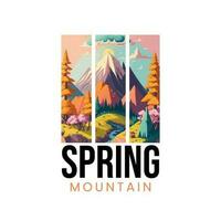 spring mountain t shirt design. mountain illustration. vector