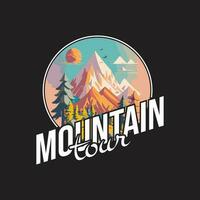 mountain hiking t shirt design. outdoor traveling graphic t shirt. mountain illustration. vector