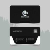 elegant minimal black and white business card template design and mockup vector