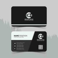 elegant minimal black and white business card template design and mockup vector