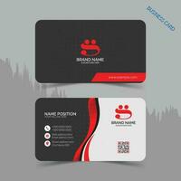 Premium business card template design with mockup and background vector