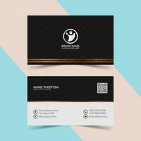 Flat dark and white business card template and background vector