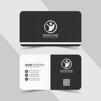 Flat dark and white business card template and background vector