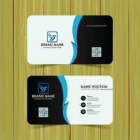 Modern dark and blue business card template design and mockup vector