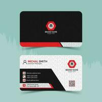 Premium business card template design with mockup and background vector