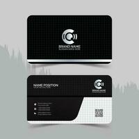 elegant minimal black and white business card template design and mockup vector