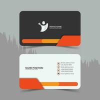 Modern yellow and dark color business card template and mockup vector