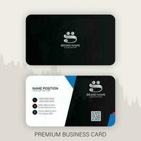 Modern dark and blue business card template design and mockup vector