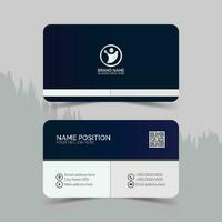 Modern blue and white business card template design vector