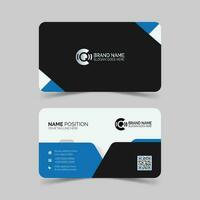 Modern dark and blue business card template design and mockup vector