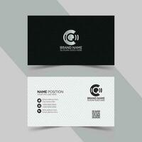 Dark business card layout with mockup and background vector