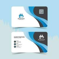 Modern dark and blue business card template design and mockup vector