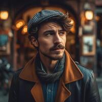 ai generado retrato de un Moda hombre foto