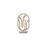 Abstract elephant vector logo design. Creative linear animal logotype