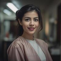 portrait of smiling female nurse photo