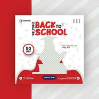 School admission social media post banner design. Back-to-school social media post banner design set. minimalist Back to school admission promotion banner. Back to school banner design ad vector