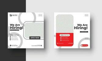 Poster for we are hiring. employees needed. Job recruitment design for companies or agency. good template for advertising on social media vector