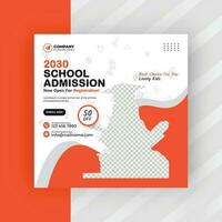 School admission social media post banner design. Back-to-school social media post banner design set. minimalist Back to school admission promotion banner. Back to school banner design ad vector