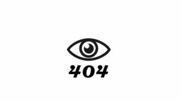 glancing eye, 404. loading concept, error. 4k animation videos
