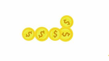 dinero transferir, oro monedas Entre carteras, economía concepto. 4k anime vídeos 2d animación video