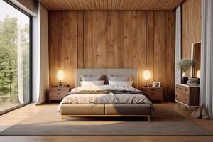 Ai Generative Photo of a elegant and modern bedroom