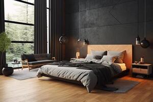 Photo of a elegant and modern bedroom