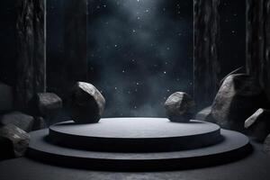 AI Generative Photo of a podium in space for product presentation