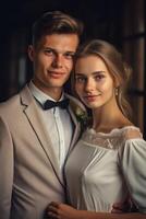 Photo portrait of a couple on wedding day