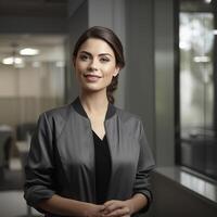 Portrait of smiling female nurse photo