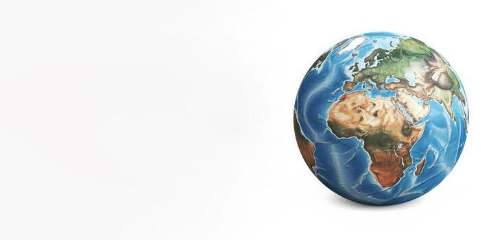 Planet earth with oceans and water . photo