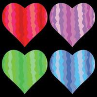 Ornamental colorful hearts for saint valentinas day in vector.  For printing badges, labels and greetings card vector