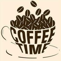 Logo coffee time in vector. Lettering. Isolated object. Image for coffee shop vector