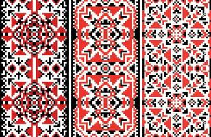 mirrEmbroidered cross-stitch ornament national seamless pattern.Traditional Ukrainian folk Vyshyvanka. Perfect for wallpaper, wrapping paper, pattern fills,greetings, greeting cards. vector