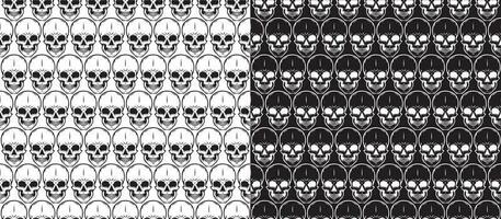 Seamless pattern skulls in vector. Black and white. For printing on packages and others vector