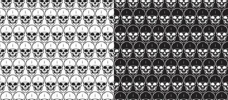 Seamless pattern skulls in vector. Black and white. For printing on packages and others vector